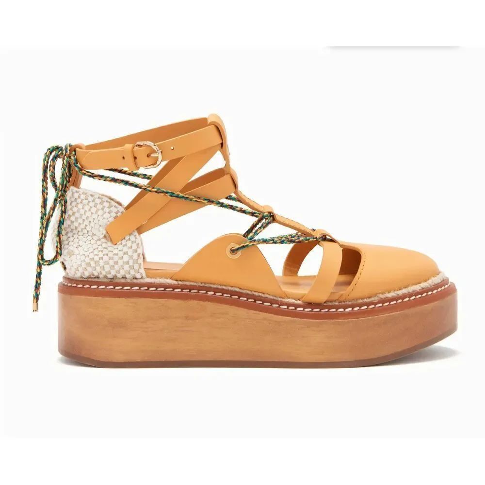 Ulla Johnson Salinas Twisted Rope Flatform In Chamomile sz 40